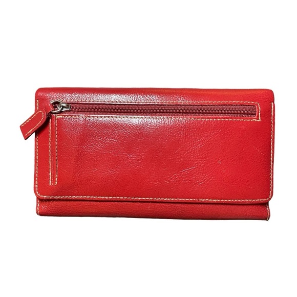 Dopp Red Leather Women's Wallet - Picture 1 of 11